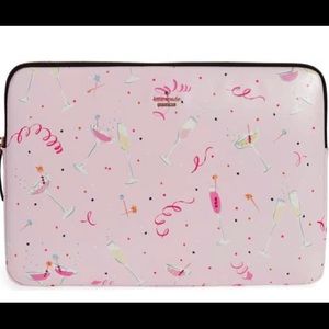 Kate Spade NWOT champagne and confetti laptop case